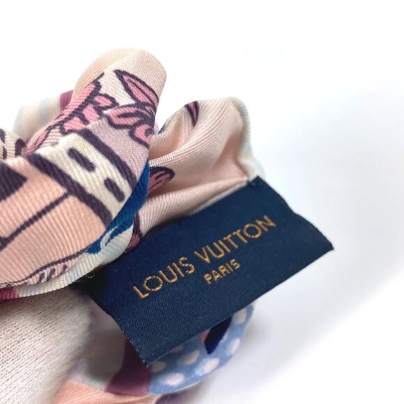 LOUIS VUITTON M76955 Scrunchie Troshu hair accessories hair rubber silk pink - Picture 5 of 7